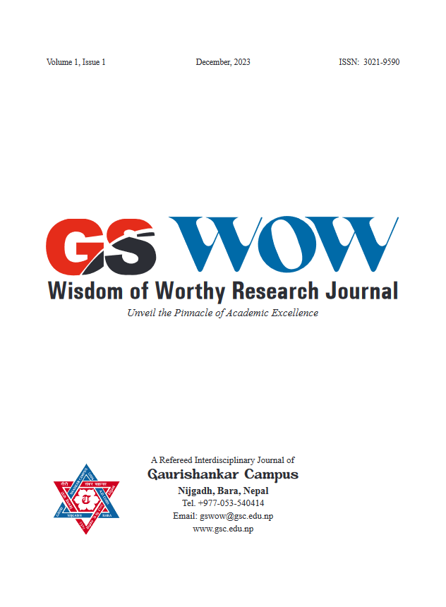 GS WOW || Issue 1 || ISSN: 3021-9590 : Informal Saving Groups and Its Effect on Monetary Activities Of Nepal