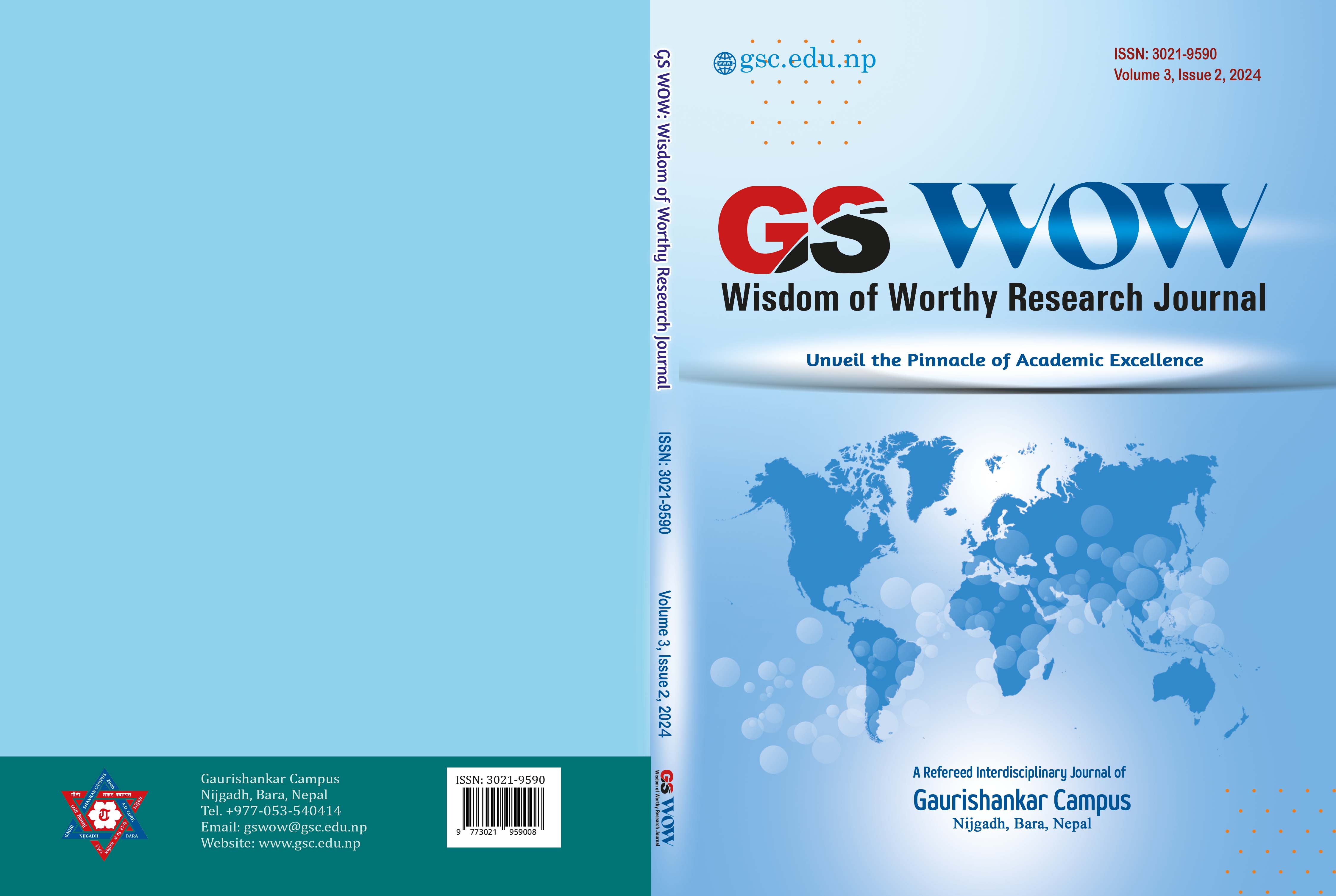 GS WOW || Issue 1 || ISSN: 3021-9590 : GS WOW Wisdom of Worthy Research Journal Page (i-ix)